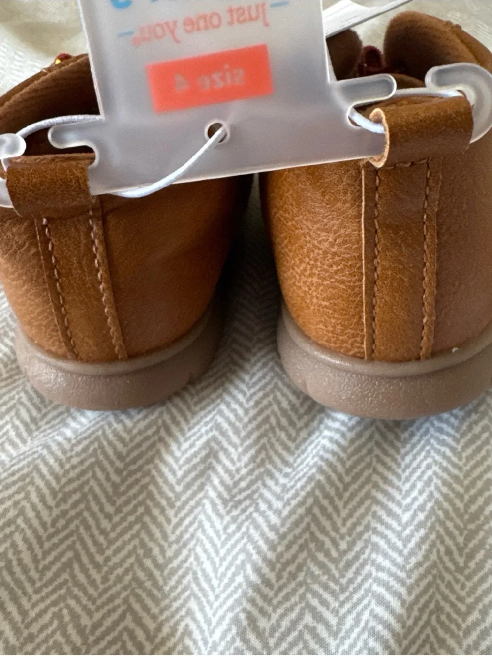 NEW Carter's Toddler Boys Kyrie Boots Brown SZ 4 Soft Soles For Learning To Walk